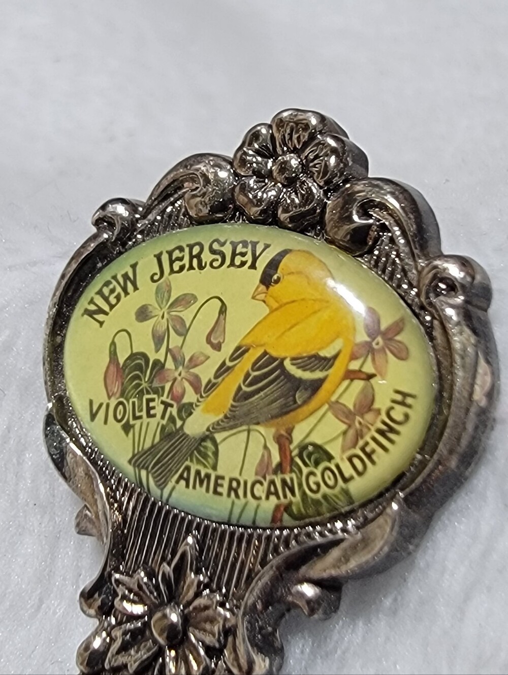 Vintage New Jersey Souvenir Spoon American Goldfinch